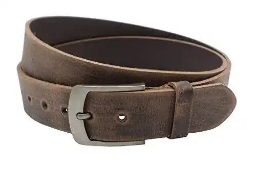 Ledergürtel für Herren aus braunem Büffelleder, 4 cm breit