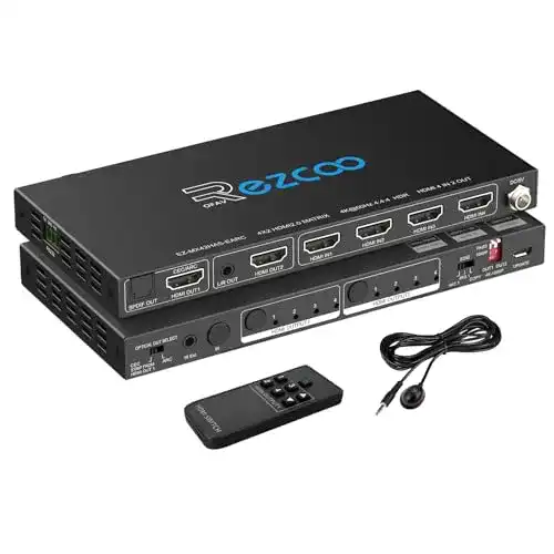 HDMI Matrix 4 in 2 Ausgänge 4K 60Hz mit ARC und HDR Unterstützung