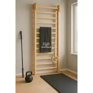 Sprossenwand Dynamic24 aus massivem Kiefernholz 225×70 cm