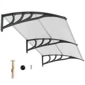Vordach Costway für Haustür 199 x 99 cm aus Aluminium