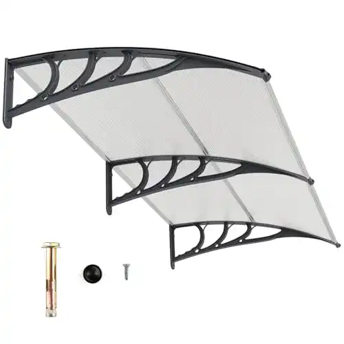 Vordach Costway für Haustür 199 x 99 cm aus Aluminium