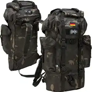 Rucksack 65 Liter Bundeswehr Kampfrucksack mit Patch und Flagge