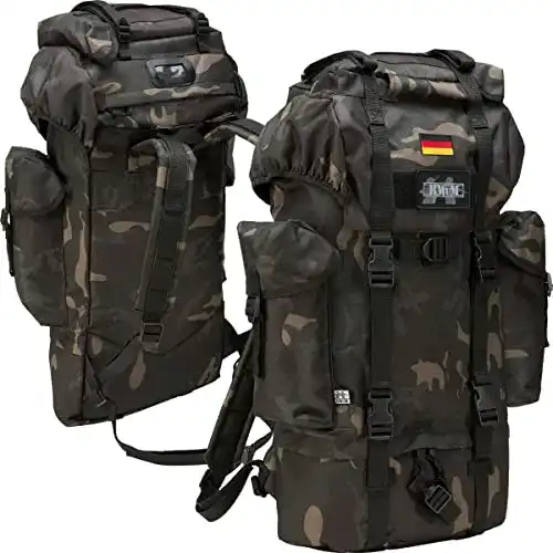 Rucksack 65 Liter Bundeswehr Kampfrucksack mit Patch und Flagge