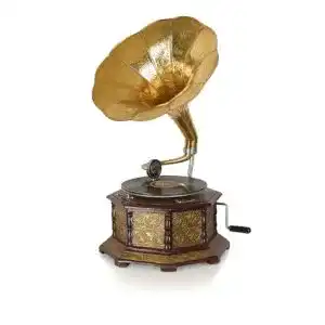 Grammophon Palazzo mit Messingtrichter Antikes Grammophon