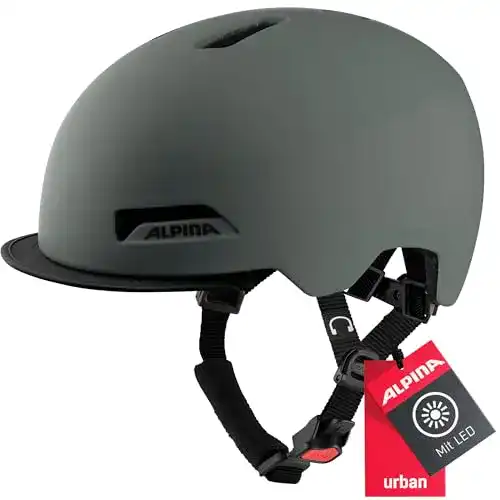Alpina Fahrradhelm Brooklyn mit LED-Beleuchtung und robuster Konstruktion