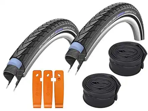 Schwalbe Fahrradreifen 40-622 Marathon Plus Set mit 2 Reifen und Schläuchen