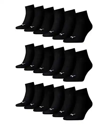 Puma Sneaker-Socken Unisex 18 Paar Quarter Socken Größe 35-49