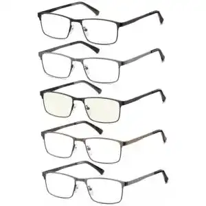 Herrenbrille Eyecedar Amcedar 5 Stück Lese-Rechteckrahmen aus Metall