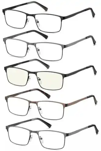 Herrenbrille Eyecedar Amcedar 5 Stück Lese-Rechteckrahmen aus Metall