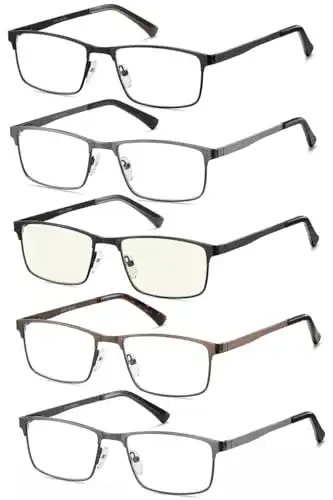 Herrenbrille Eyecedar Amcedar 5 Stück Lese-Rechteckrahmen aus Metall