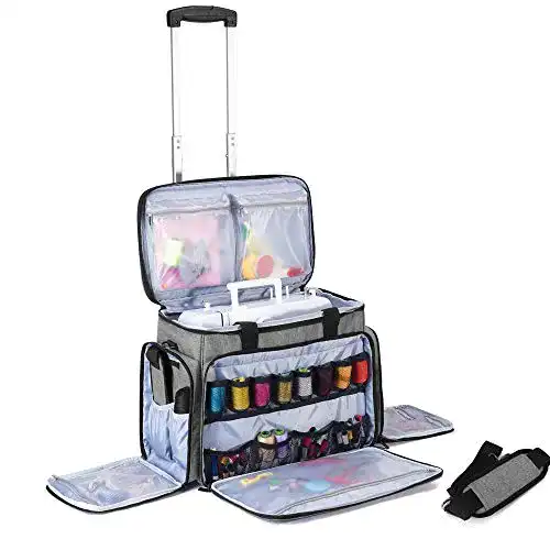 Nähmaschinen-Trolley Luxja mit abnehmbarem Trolley und Bodenpolster