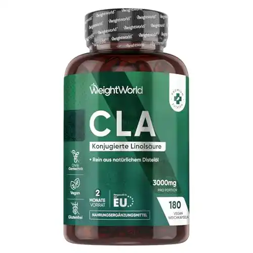 CLA Kapseln – 3000 mg pro Tagesdosis – 180 Softgels aus reinem Safloröl
