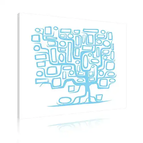 Akustikbild AbsorPic Grafik Motiv Baum002 in Blau als Schallabsorber