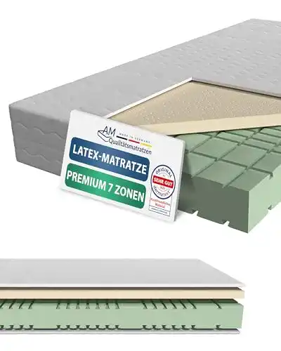 AM Qualitätsmatratzen Premium-Latex-Matratze 90×200 cm