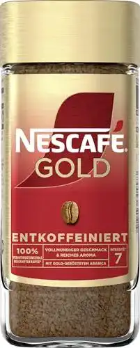 Löslicher Kaffee entkoffeiniert von Nescafé Gold