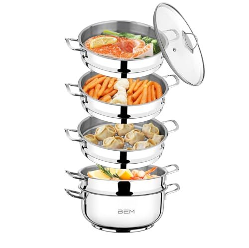 Mantowarka Bem Dampfkocher Set aus Edelstahl 18/10, 6 Teile, Ø 26 cm