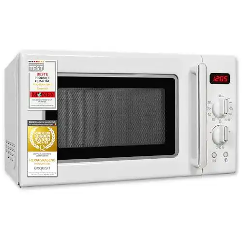 Exquisit Retro-Mikrowelle 700 Watt mit Grill und 20L Innenraum