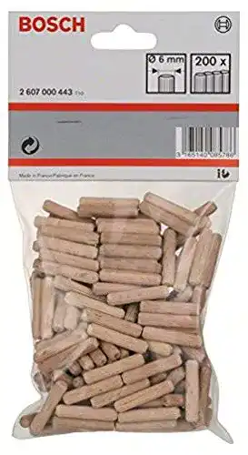 Holzdübel Bosch Accessories Professional geriffelt, 200 Stück, Ø 6 mm