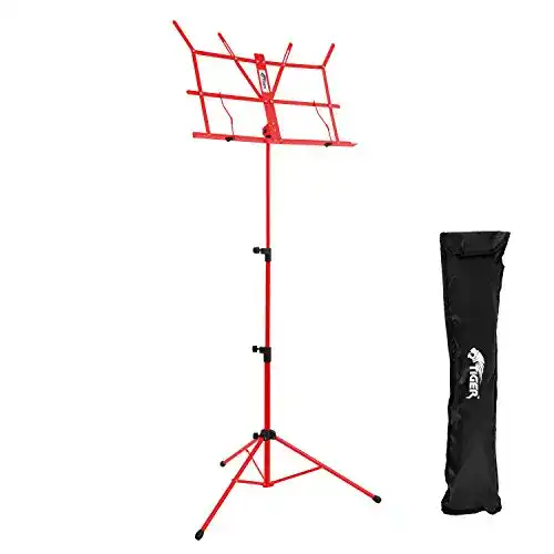 Klappbarer Notenständer Tiger MUS56-RD mit Tasche, Rot