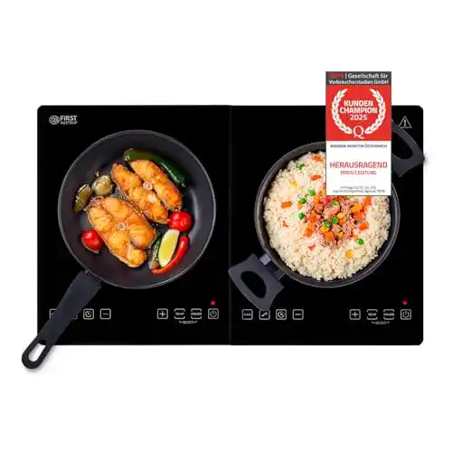 Induktionskochplatte TZS First Austria, doppelt, 3500W, 10-stufig