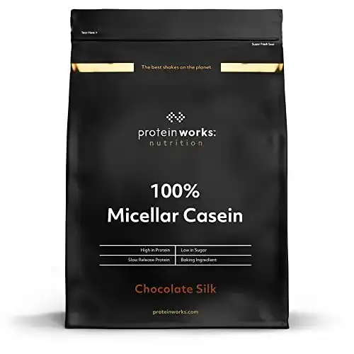 Casein 100% Micellar von The Protein Works, Chocolate Silk, 500g