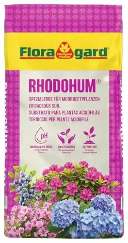 Hortensien-Erde Floragard Rhodohum Rhododendronerde 40 L – pH-saure Erde für Moorbeetpflanzen