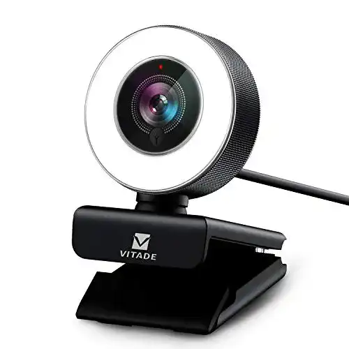 Webcam mit Ringlicht von Vitade 1080P HD und Mikrofon