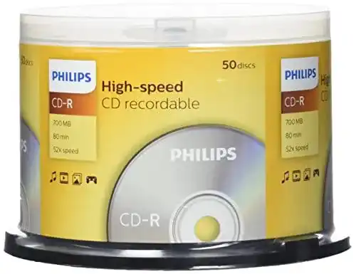 CD-R Rohlinge von Philips, 700 MB, 80 Minuten, 52x Geschwindigkeit