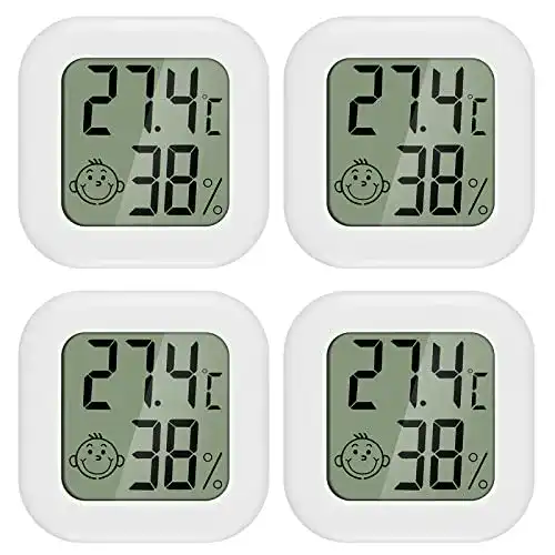Thermometer Pairier 4 Stück Luftfeuchtigkeitsmesser für Innenräume