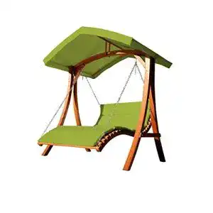 Hollywoodschaukel Holz Aleos – Design Doppelliege für den Garten