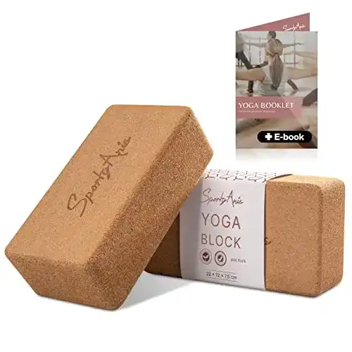Yogablock aus Kork im 2er Set mit E-Book für Yoga und Pilates