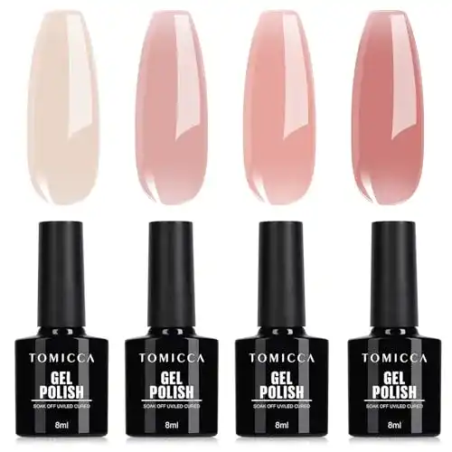 UV-Nagellack-Set Tomicca in Rosa 4 Farben für UV/LED Lampen