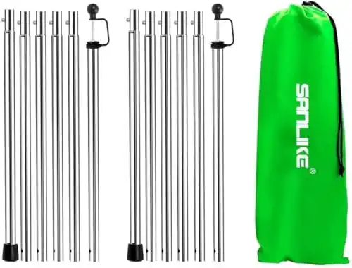 Teleskopzeltstangen von San Like für Camping, 240 cm Edelstahl