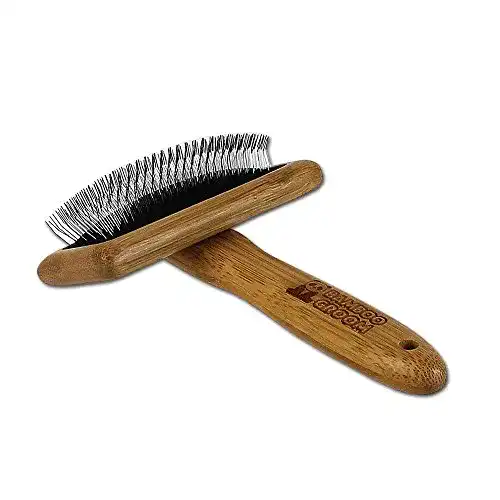 Zupfbürste für Hunde Bamboo Groom Slicker-Bürste mit Edelstahlpins, medium