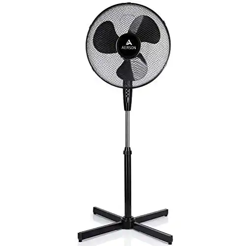 Leiser TRESKO AERSON Standventilator 40 cm mit Oszillation und 3 Geschwindigkeitsstufen