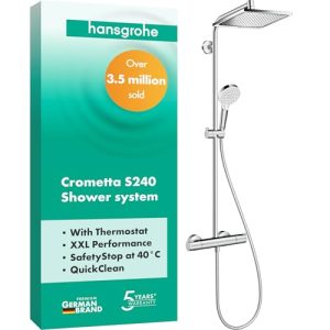 Duschsystem hansgrohe Crometta E mit Thermostat und Regendusche