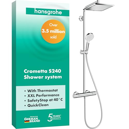 Duschsystem hansgrohe Crometta E mit Thermostat und Regendusche