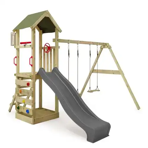 Fatmoose Spielturm KiwiKey Kick XXL mit Schaukel und Rutsche