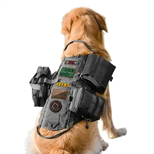 Taktisches Hundegeschirr Aiwai mit Molle-System für große Hunde