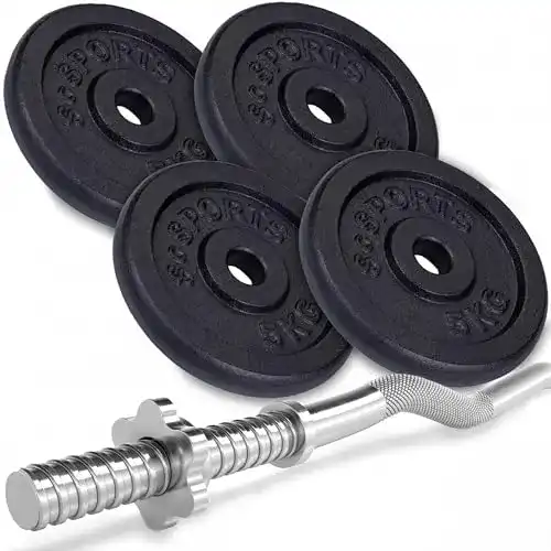 Langhantelset ScSPORTS mit Curlstange 120 cm und Hantelscheiben