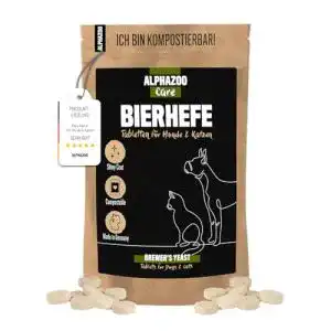 Bierhefe Tabletten für Hunde und Katzen von alphazoo, 120 Stück