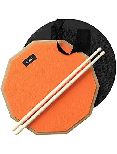 Practice Pad SLINT Übungs Drum Pad mit Schlagzeug Sticks