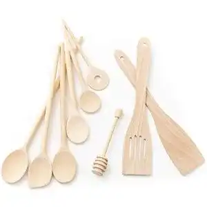 Kochlöffel-Set Tuuli aus Buchenholz mit Pfannenwender und Honiglöffel