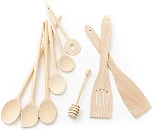Kochlöffel-Set Tuuli aus Buchenholz mit Pfannenwender und Honiglöffel