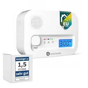 Kohlenmonoxidmelder Smartwares mit 10 Jahren Sensor und Display