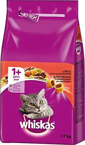 Whiskas Katzenfutter 1+ Rind (1 x 1.9 kg)