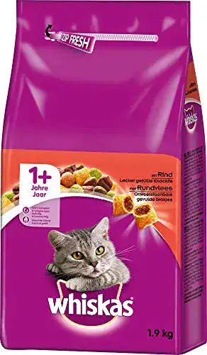 Whiskas Katzenfutter 1+ Rind (1 x 1.9 kg)