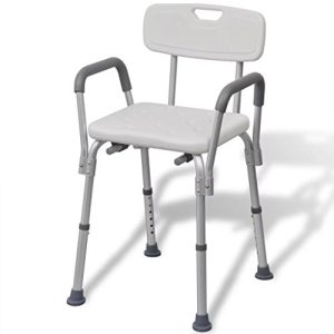 Duschstuhl mit Arm- und Rückenlehne aus Aluminium