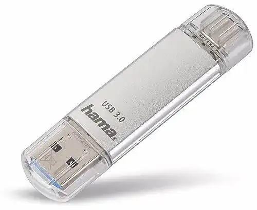 Hama 64 GB USB-Stick mit USB 3.0 und USB 3.1 Type-C