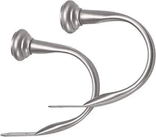 Raffhalter Amazon Basics, dekorativ für Gardinen, 2er-Pack, Nickel